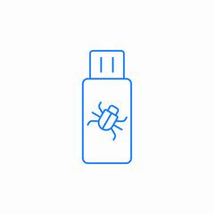 usb stick bug icon sign vector