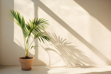 Fototapeta premium palm tree in a white vase