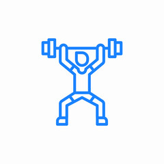 weightlifter training icon sign vector
