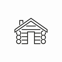 wooden cabin house icon sign vector