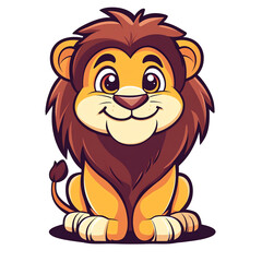 Obraz premium Cute Cartoon Lion Cub Logo Playful Mascot for Kids