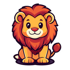 Obraz premium Cute Cartoon Lion Cub Mascot Logo Ideal for Kids' Brands