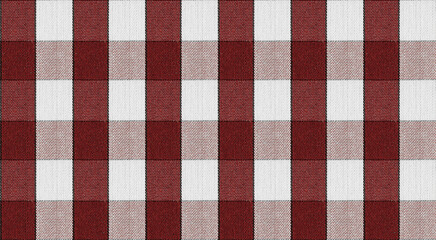 Brown White Plaid Fabric Design Close up View