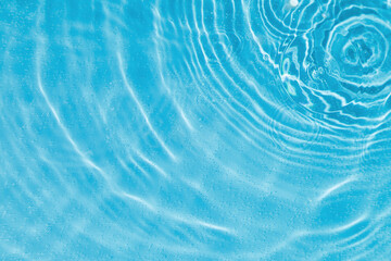 drops on water with circles on a blue background