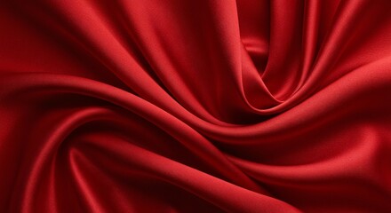 Obraz premium Elegant folds of deep red fabric create a luxurious texture, capturing light and shadow in a dynamic interplay of curves.