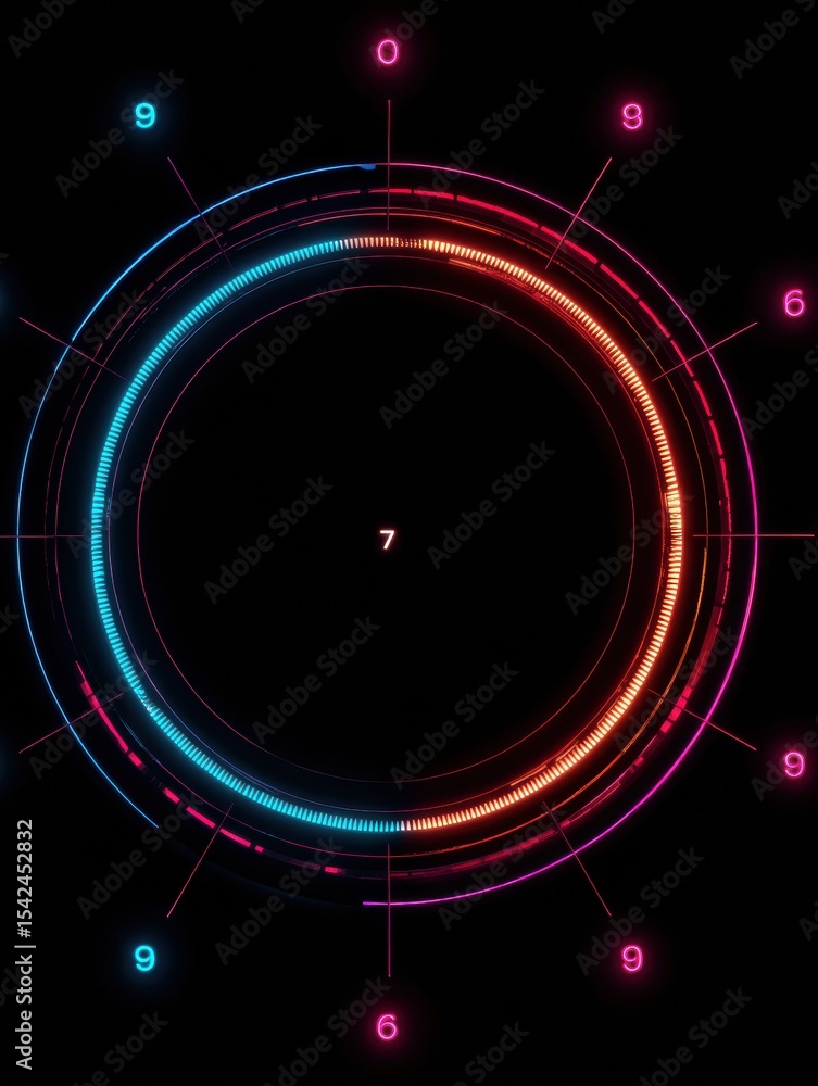 Poster digital countdown wheel glowing brightly as anticipation builds before reveal during a game event or