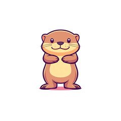 Obraz premium Cute Otter Mascot Logo Playful Cartoon Character Vector