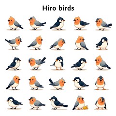Twenty-Five Stylized Bird Illustrations