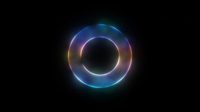 Abstract Looping Glowing Colorful Torus with Undulating Glints and Glows