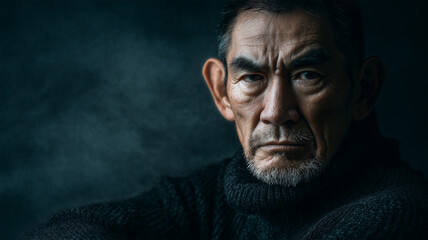 Fototapeta premium 怒りを表す58歳男性