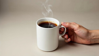 Sosteniendo caf&eacute;