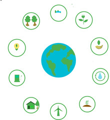 set of ecology icons