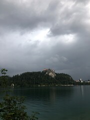 castel on lake in slovenia