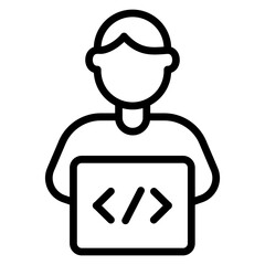 Programmerspace vector line icon design