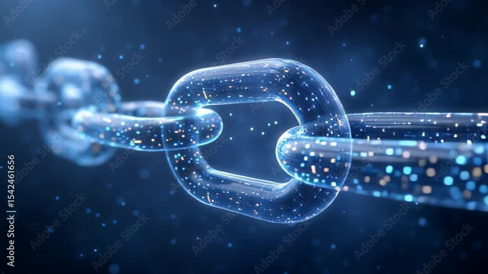 Poster chains of luminous blocks create an impression of connectivity in a digital environment. the futuris