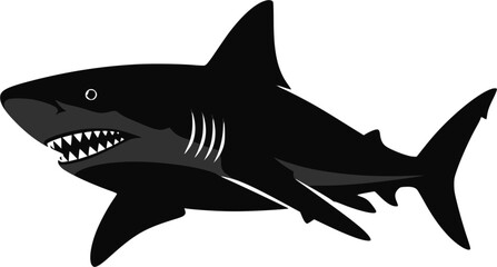 Obraz premium Shark Silhouette. Vector illustration of a shark. EPS 10 version.
