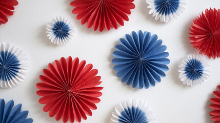 Paper Rosettes in Patriotic Colors | USA Party Decor