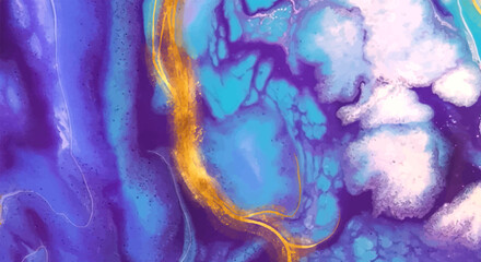 Vibrant Abstract Purple and Blue Ink Texture – Fluid Alcohol Ink Flow with Marble-Like Organic Pattern for Backgrounds, Wallpapers, and Artistic Projects