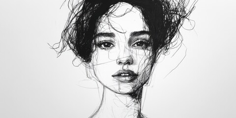 An Elegant and Artistic Portrait featuring Beautiful Intricate Details of Hair and Style