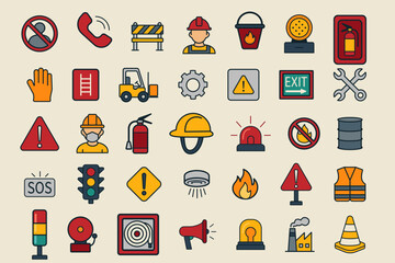 Safety symbols and signs for workplace awareness
