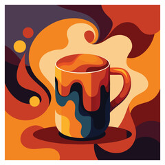 Abstract Modern Coffee Cup Vector Illustration