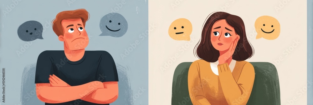 Aufkleber Understanding the Difference Between Emotion and Reaction in a Clear Infographic Layout for Better Awareness