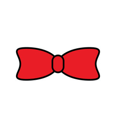 simple red bow tie vector illustration