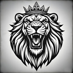Fototapeta premium vintage mascot lion king logo