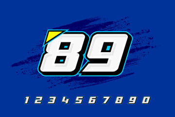 Race Number  89 logo design vector Set
