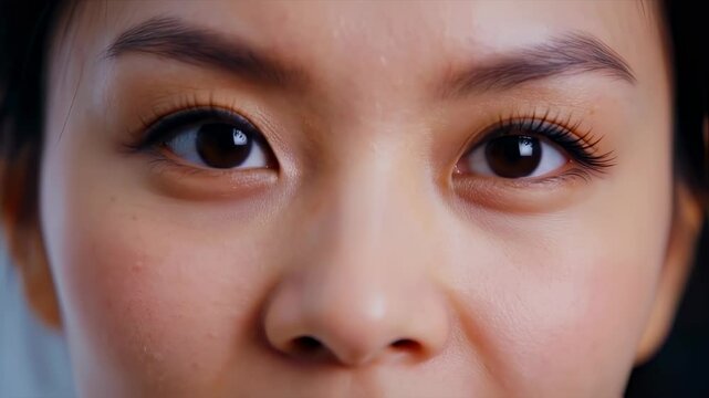 Captivating eye movement sequence with expressive emotions and graceful transition