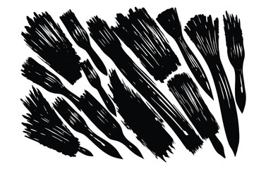 Set of paint brush stroke and abstract grunge banner for graphic background decoration. Watercolor splatter, ink splash and creative shape for social media. Vector frame art or texture element.