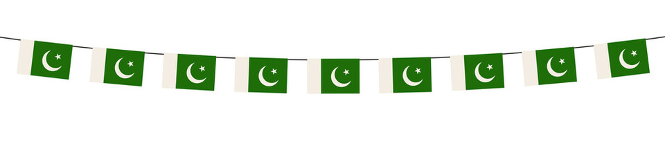 Vector illustration of bunting flags Pakistan.