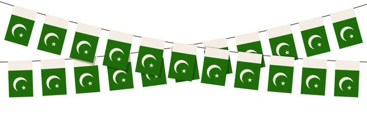 Pakistan celebration bunting flags. Design for festivals and exhibitions.