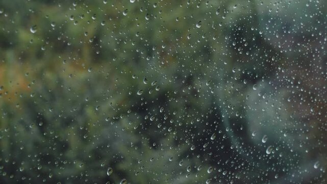 Rain drops on window , rainy day