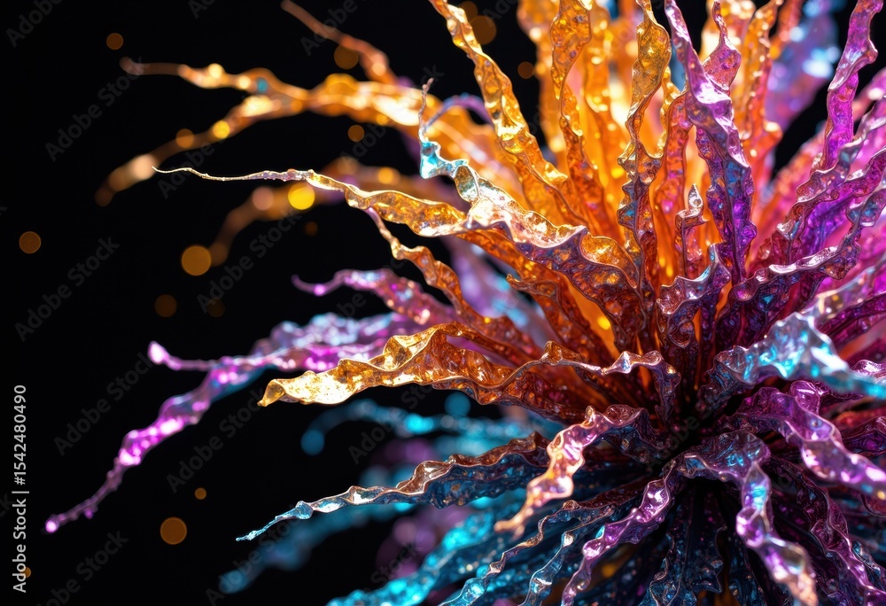 Aufkleber vibrant colorful splash of liquid paint with dynamic movement and abstract design