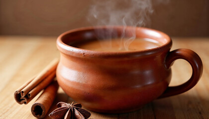 canela con chocolate caliente