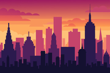 Fototapeta premium chicago skyline at sunset