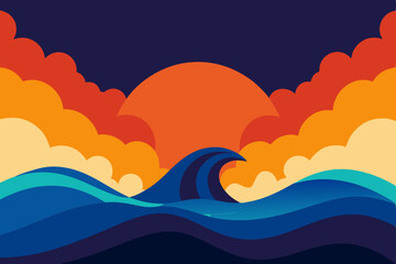 vector illustration of a sea landscape