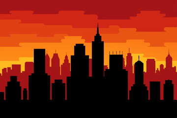 Obraz premium chicago skyline at sunset