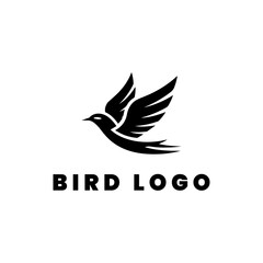 Flying bird logo design icon symbol vector illustration.