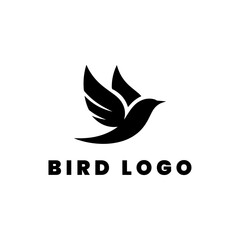 Flying bird logo design icon symbol vector illustration.