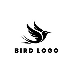 Flying bird logo design icon symbol vector illustration.