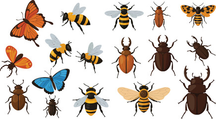 Flying Butterfly Vector Illustration Delicate Insect Art Design in EPS Format