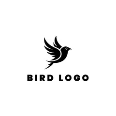 Fototapeta premium Flying bird logo design icon symbol vector illustration.