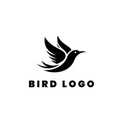 Flying bird logo design icon symbol vector illustration.