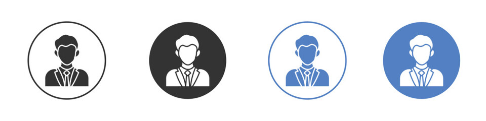 Admin icon collection for app in black and blue colors