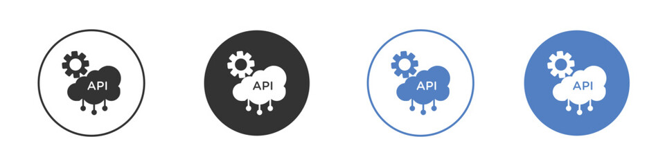 API icon collection for app in black and blue colors
