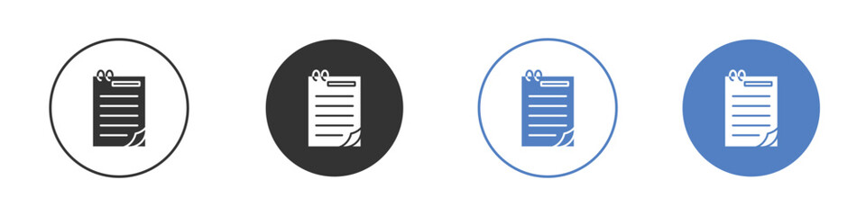 Assignment icon collection for app in black and blue colors