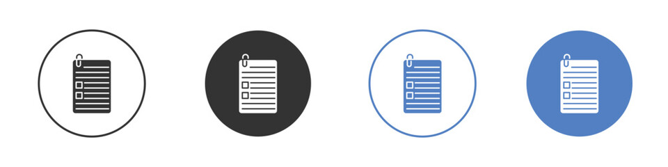 Assignment icon collection for app in black and blue colors