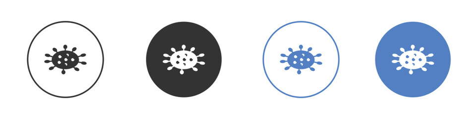 Bacteria icon collection for app in black and blue colors